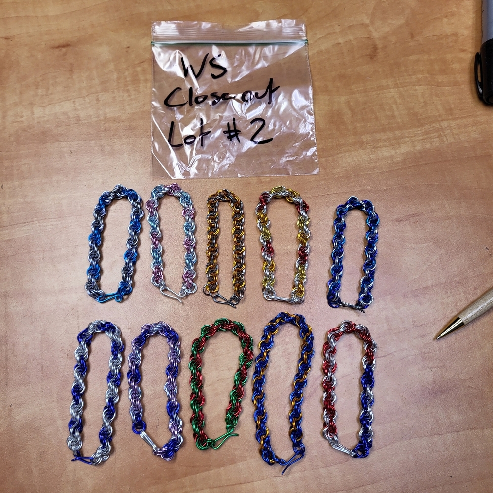 Wholesale closeout lot #2 handmade aluminum chainmail bracelets